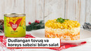 Dudlangan tovuq va koreys sabzisi bilan salat