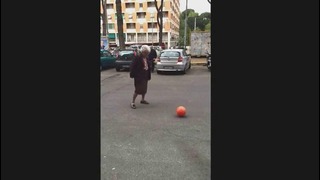 Italian Granny Playing Football