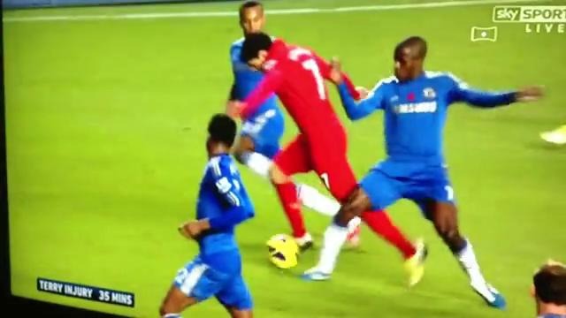 John Terry injury against Liverpool 11-11-12