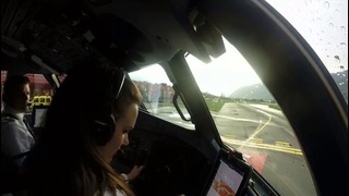 Красивая леди выполняет взлёт – ATR72-600