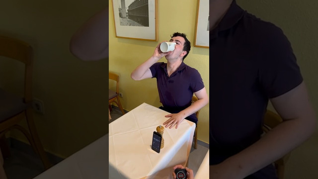 Fastest time to drink a cup of coffee – 3.12 seconds by Felix von Meibom