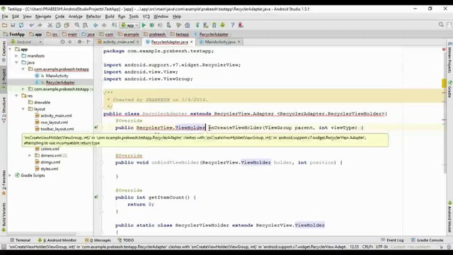 Android Studio Tutorial – 77 – Navigation Drawer using RecyclerView