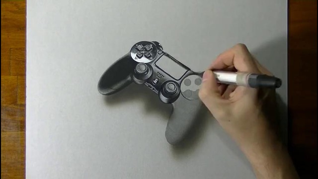 Реалистичное рисование джойстика DualShock 4 PS4