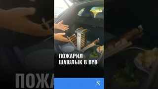 Узбекистанец пожарил шашлык в своем электромобиле