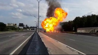 Взрыв грузовика с баллонами на МКАДе 13.07.2013