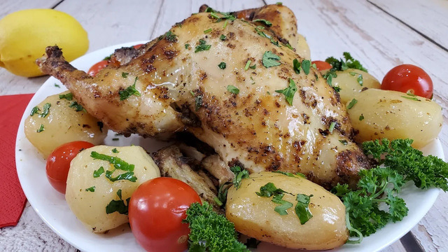 Курица с картофелем в духовке в маринаде – идея для обеда или ужина