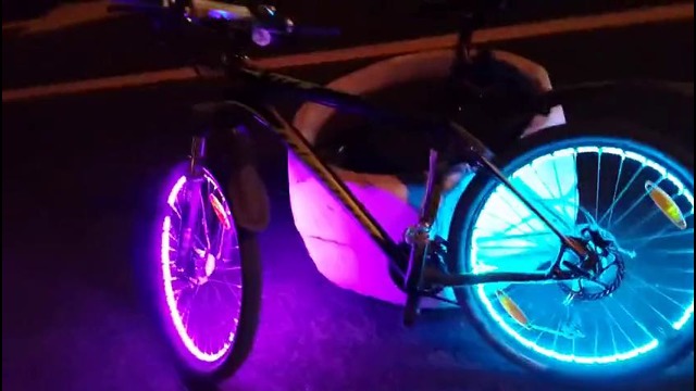 Подсветка велосипеда с пультом управления, светодиодная многоцветная RGB