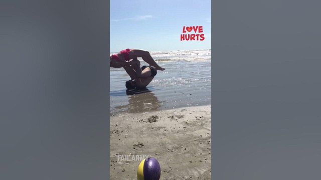 Welcome back to Love Hurts! Sometimes love is a beach 🤕 #love #fail