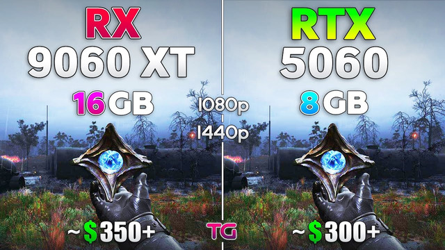 RX 9060 XT 16GB vs RTX 5060 8GB – Test in 10 Games | 1080p & 1440p