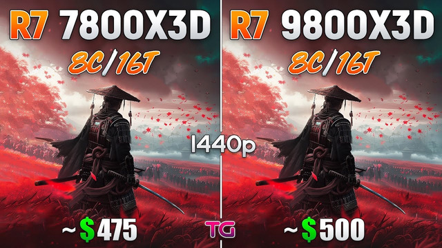 Ryzen 7 7800X3D vs Ryzen 7 9800X3D – Test in 1440p