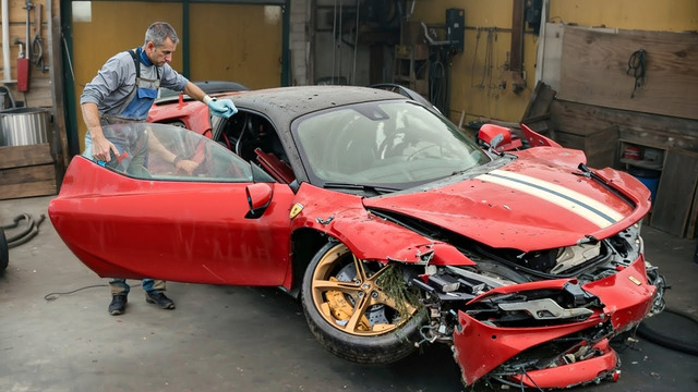 МУЖЧИНА ПОЛНОСТЬЮ ВОССТАНОВИЛ FERRARI 575. @TUSSIK01