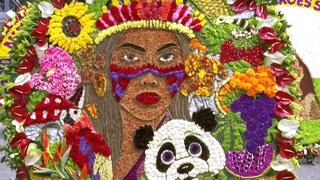 Красочные картины из цветов пронесли по улицам Медельина в Колумбии