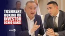 Shahar hokimi qurilishlari buzilgan investor bilan kamera qarshisida bahslashdi