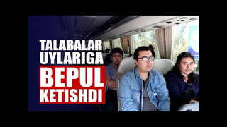 Samarqand va qashqadaryolik talabalar Toshkentdan bepul avtobuslarda ketishdi