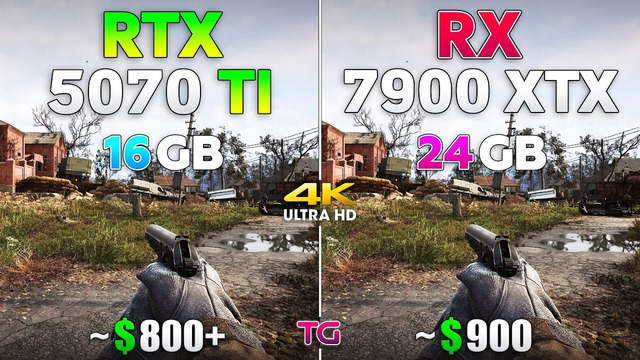 RTX 5070 Ti vs RX 7900 XTX – Test in 10 Games