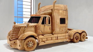 Wood Carving – International Lonestar (Truck) – Woodworking Art