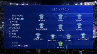 Napoli v Liverpool UCL 3/10/2018