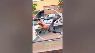 Man Rolls Down Ramp on Cyr Wheel | People Are Awesome