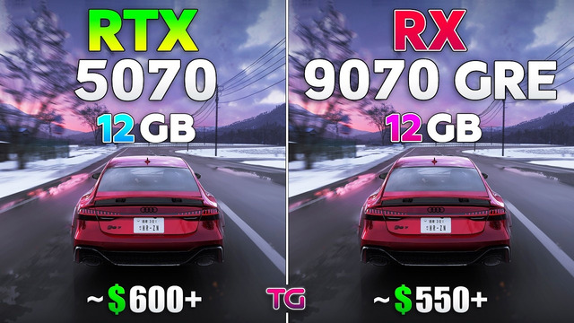 RTX 5070 vs RX 9070 GRE – Test in 12 Games