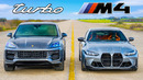 Кто победит в заезде: BMW M4 или же Porsche Cayenne Turbo