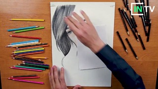 Узбекский художник рисует Дилнозу – Portreto