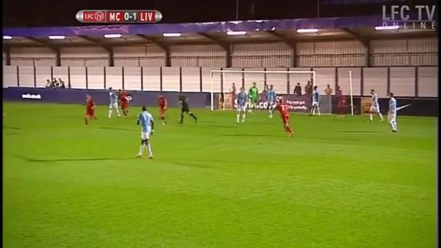 U-21 ManCity vs Liverpool FC. Cameron Brannagan goal 0-2 23/09/2013