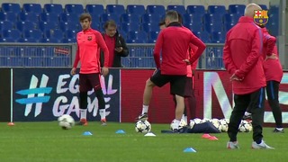 Last training session before Champions League match