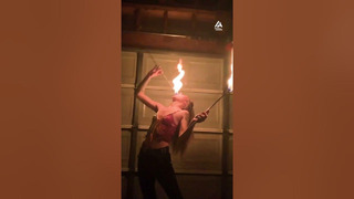 Woman Performs Incredible Fire Dance | People Are Awesome #shorts