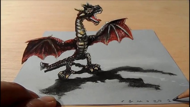 3D Иллюстрация Красного Дракона
