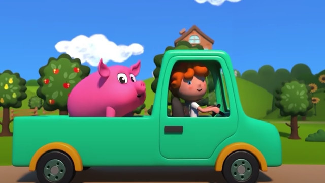 Котэ – Пять шариков и Свинка на машине 3Д – Песенки для детей