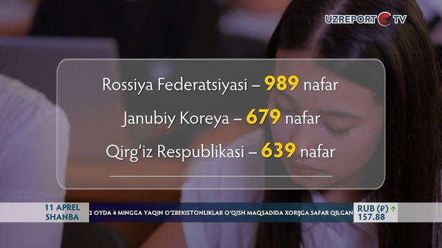 2 oyda 4 mingga yaqin o‘zbekistonliklar o‘qish maqsadida xorijga safar qilgan