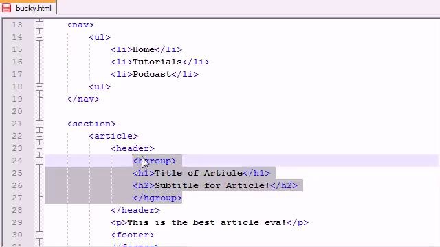HTML5 Tutorial – 4 – Adding the Meat