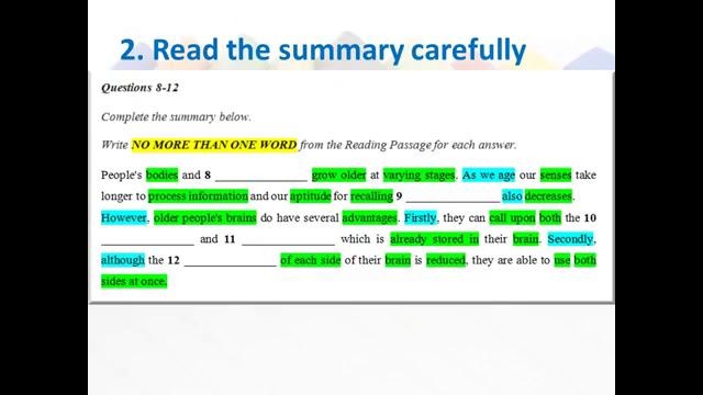 IELTS Reading Questions 07 – Summary Completion part 1 – YouTube