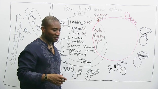 Vocabulary for eating and drinking