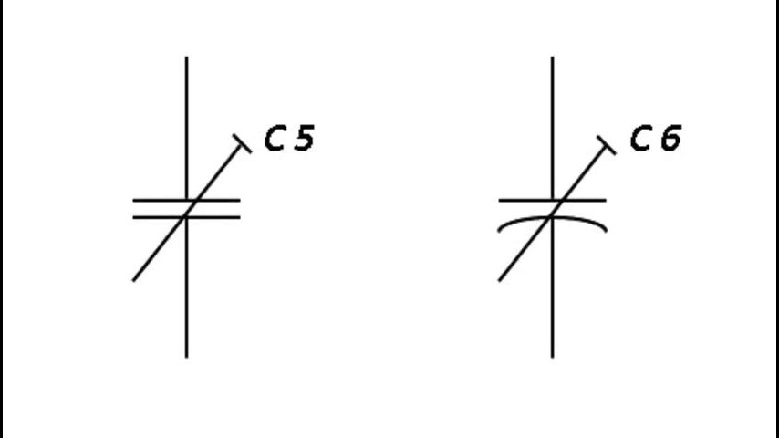 Конденсатор переменной емкости на схеме. Уго сдвоенного конденсатора переменной емкости.