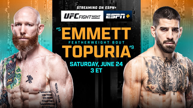 UFC on ABC 5: Emmett vs. Topuria (Полный кард) 25.06.2023 | Джош Эммет vs Илья Топурия