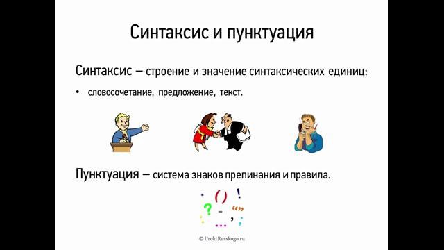 Видеоурок по русскому языку – «Синтаксис. Пунктуация»