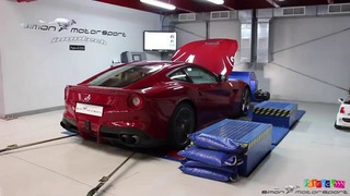 Ferrari F12 Berlinetta with full IPE F1 Exhaust on dyno at S