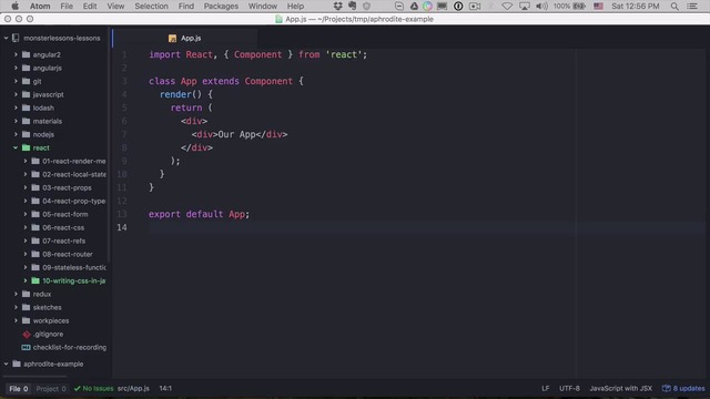 React – #10 – пишем CSS в Javascript