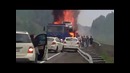 На трассе между Нижним Тагилом и Кушвой сгорел автовоз с иномарками