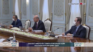 Shavkat Mirziyoyev Turkiya ichki ishlar vaziri Sulaymon Soyluni qabul qildi
