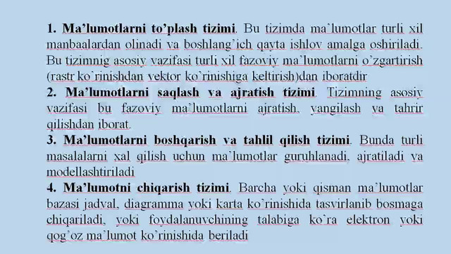 10 – мавзу. Yer resurslarini boshqarishda geoaxborot tizimi