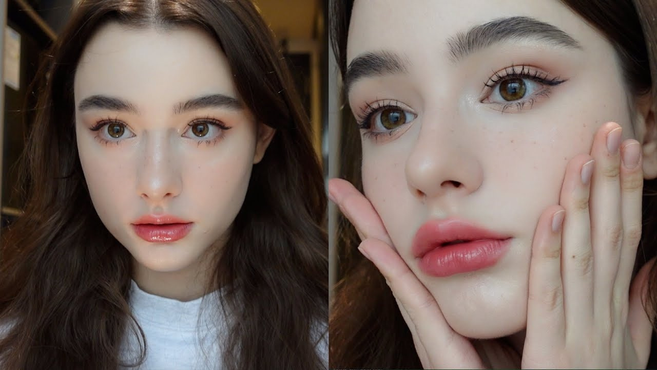 Cute dolly makeup natural glow / tiktok viral makeup / Dasha Taran