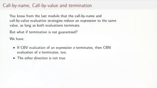 Lecture 1.3 – Evaluation Strategies and Termination