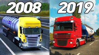 Эволюция компьютерного симулятора вождения грузовиков 2008-2019