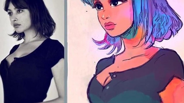 Художник, который рисует девушек в виде мультяшных персонажей