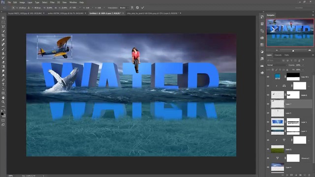 3d water effect and photo manipulation photoshop tutorial cs6 cc