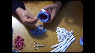 Модульное оригами. Дед мороз (3D origami)