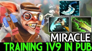 Miracle- [Meepo] Training 1v9 in Pub Game 7.18 Dota 2