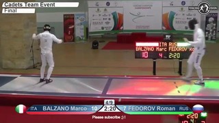 Cadets European Championships Final Men Epee Team Russia vs Italy